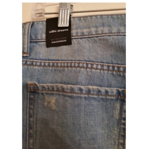 Ei8ht Dreams Distressed Ripped Frayed Slim Boyfriend Jeans sz 30 Light Wash. - Picture 3 of 5